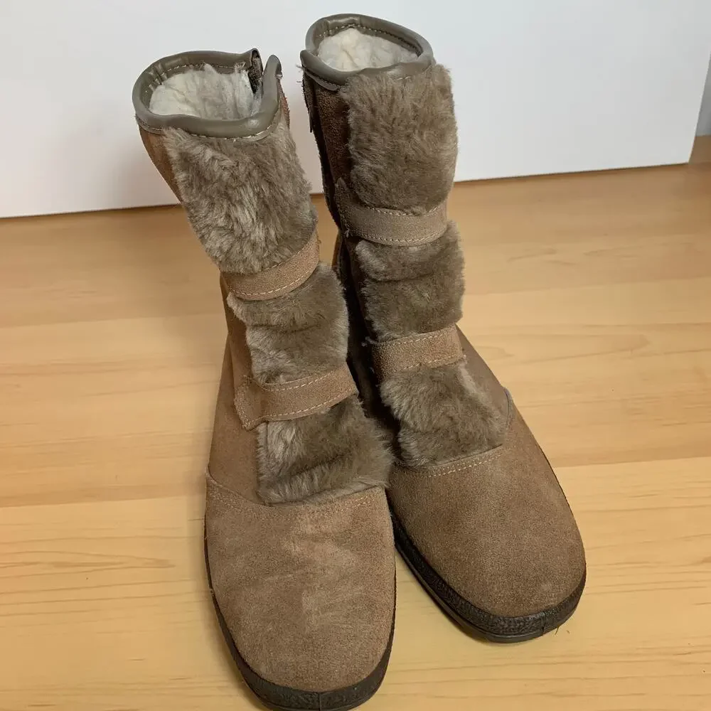 Yodelers Women's Brown Genuine Leather Boots Size 7